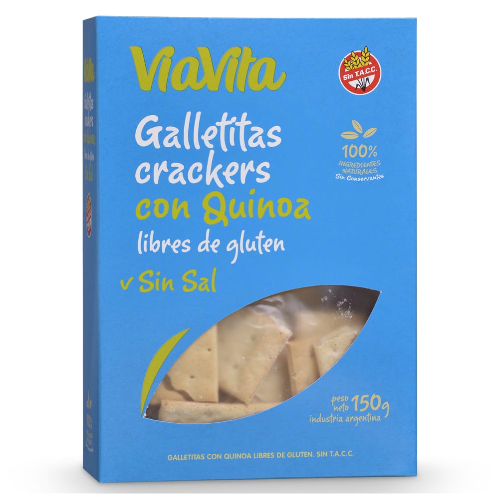 2417716 Galletitas con quinoa sin sal 150 gr sin T.A.C.C.|Via Vita | - Image 1