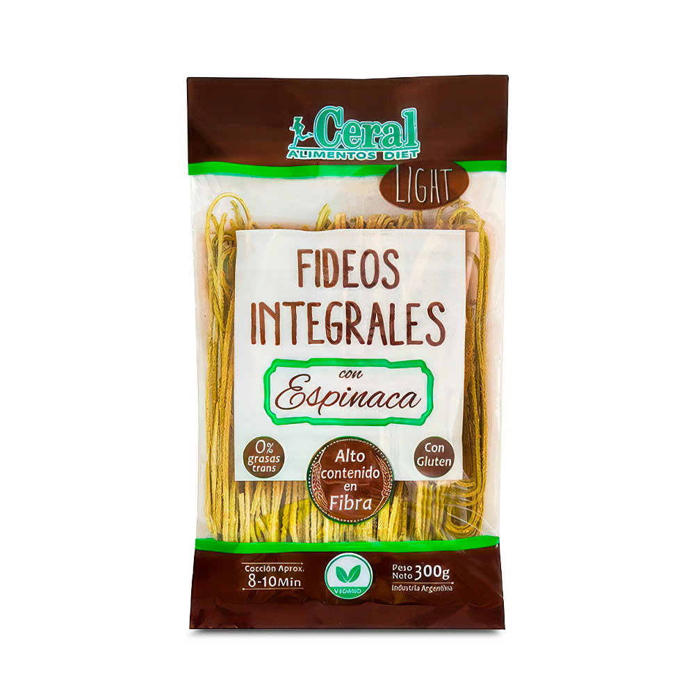 3120014 Fideos integrales espinaca x 300 g Ceral - Image 1