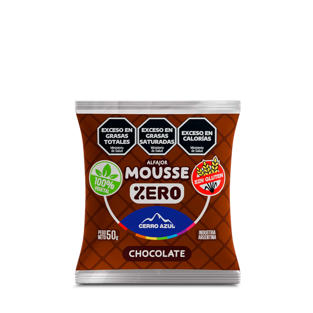 3110004 Alfajor Mousse chocolate bañado choco. x 50 gr SIN TACC/ VEGANO Cerro Azúl - Image 1