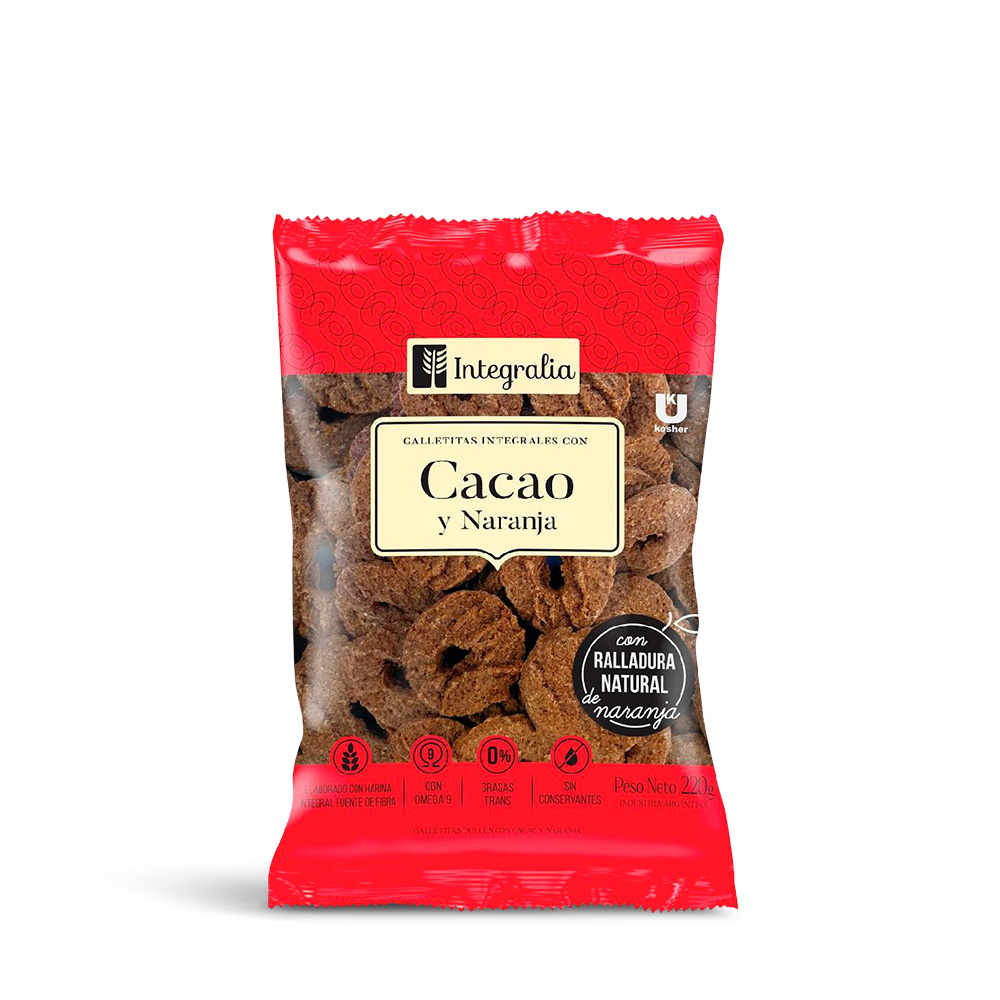 2477718 Galletitas aritos de cacao y naranja 200 gr Integralia - Image 1