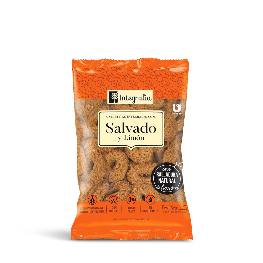2477719 Galletitas aritos de salvado y limon 200 gr Integralia - Image 1