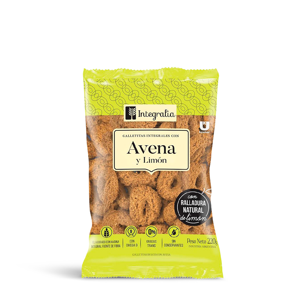 2477720 Galletitas aritos de avena y limon 200 gr Integralia - Image 1