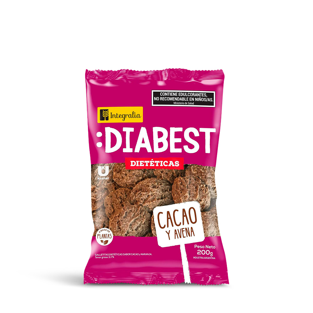 2477722 Galletitas diabest cacao y avena 200 gr Integralia - Image 1