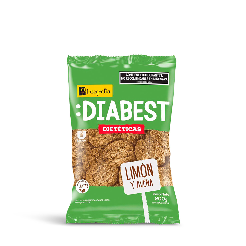 2477723 Galletitas diabest limon y avena 200 gr Integralia - Image 1