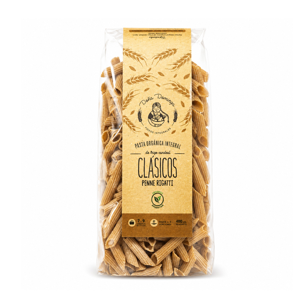 3090002 Fideos integrales CLASICOS penne rigatti Doña Dominga - Image 1
