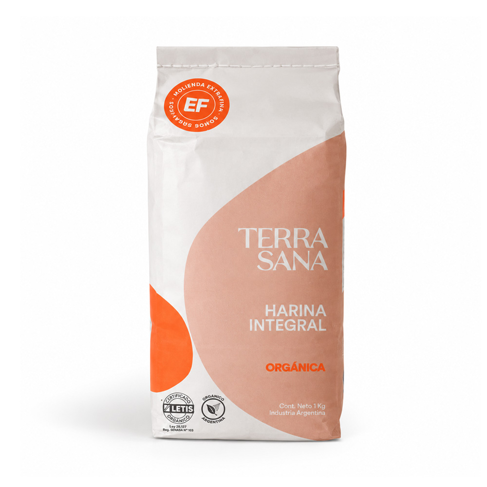 1013911-1 Harina integral de trigo orgánica extra fina 1 kilo Terrasana - Image 1