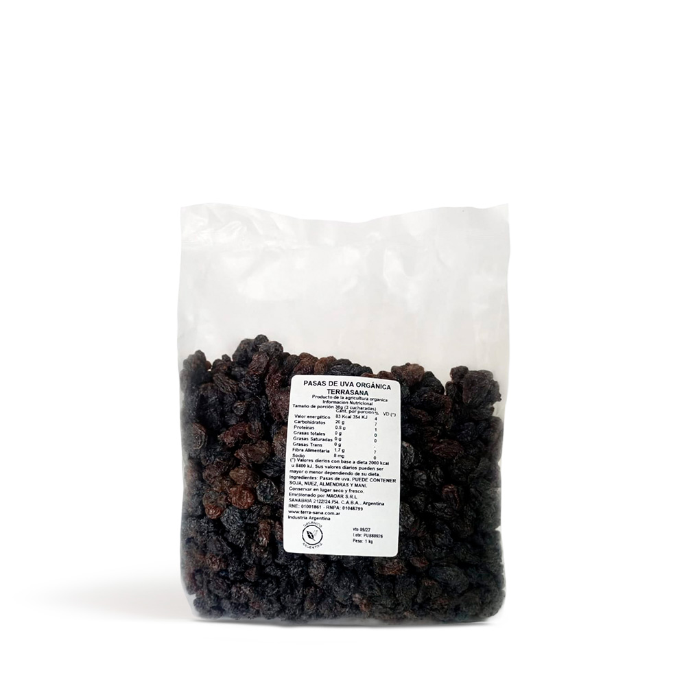 1016822 Pasa de uva Orgánica 1 kilo Terrasana - Image 1